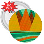 Orange and green landscape 3  Buttons (100 pack) 