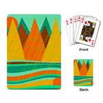 Orange and green landscape Playing Card