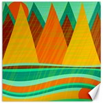 Orange and green landscape Canvas 12  x 12  