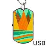 Orange and green landscape Dog Tag USB Flash (Two Sides) 