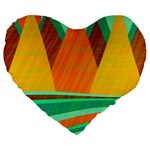 Orange and green landscape Large 19  Premium Heart Shape Cushions