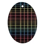 Neon plaid design Ornament (Oval) 