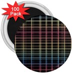 Neon plaid design 3  Magnets (100 pack)