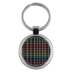 Neon plaid design Key Chains (Round) 