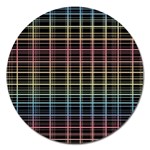 Neon plaid design Magnet 5  (Round)