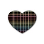 Neon plaid design Rubber Coaster (Heart) 