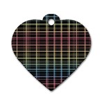 Neon plaid design Dog Tag Heart (One Side)