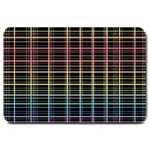 Neon plaid design Large Doormat 