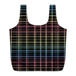 Neon plaid design Full Print Recycle Bags (L) 