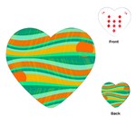 Green and orange decorative design Playing Cards (Heart) 