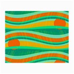 Green and orange decorative design Small Glasses Cloth (2-Side)