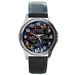 Blue confusion Round Metal Watch