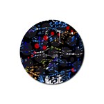 Blue confusion Rubber Coaster (Round) 