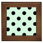 Polka Dots - Black on Pastel Green Framed Tile