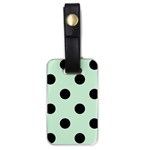 Polka Dots - Black on Pastel Green Luggage Tag (One Side)