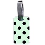 Polka Dots - Black on Pastel Green Luggage Tag (Two Sides)