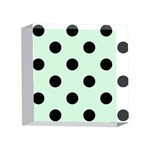 Polka Dots - Black on Pastel Green 4 x 4  Acrylic Photo Block