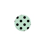 Polka Dots - Black on Pastel Green 1  Mini Button