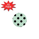 Polka Dots - Black on Pastel Green 1  Mini Button (10 pack)