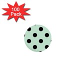 Polka Dots - Black on Pastel Green 1  Mini Button (100 pack)