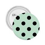 Polka Dots - Black on Pastel Green 2.25  Button