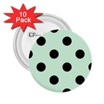 Polka Dots - Black on Pastel Green 2.25  Button (10 pack)