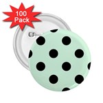 Polka Dots - Black on Pastel Green 2.25  Button (100 pack)