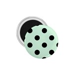 Polka Dots - Black on Pastel Green 1.75  Magnet