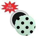 Polka Dots - Black on Pastel Green 1.75  Magnet (10 pack)