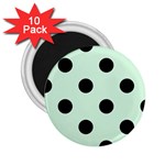 Polka Dots - Black on Pastel Green 2.25  Magnet (10 pack)