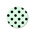 Polka Dots - Black on Pastel Green Magnet 3  (Round)