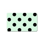 Polka Dots - Black on Pastel Green Magnet (Name Card)