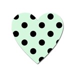 Polka Dots - Black on Pastel Green Magnet (Heart)