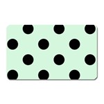 Polka Dots - Black on Pastel Green Magnet (Rectangular)