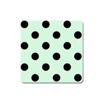 Polka Dots - Black on Pastel Green Magnet (Square)