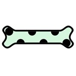 Polka Dots - Black on Pastel Green Magnet (Dog Bone)