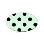 Polka Dots - Black on Pastel Green Sticker (Oval)