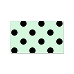 Polka Dots - Black on Pastel Green Sticker (Rectangular)