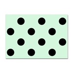 Polka Dots - Black on Pastel Green Sticker A4 (10 pack)