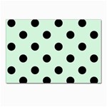 Polka Dots - Black on Pastel Green Postcard 4  x 6 