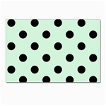 Polka Dots - Black on Pastel Green Postcard 5  x 7 