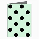 Polka Dots - Black on Pastel Green Greeting Card