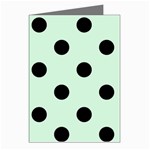 Polka Dots - Black on Pastel Green Greeting Cards (Pkg of 8)