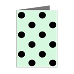 Polka Dots - Black on Pastel Green Mini Greeting Card