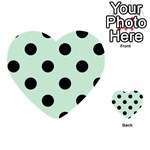 Polka Dots - Black on Pastel Green Multi-purpose Cards (Heart)