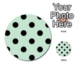 Polka Dots - Black on Pastel Green Multi-purpose Cards (Round)