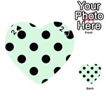 Polka Dots - Black on Pastel Green Playing Cards 54 (Heart)