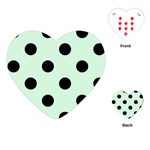 Polka Dots - Black on Pastel Green Playing Cards (Heart)