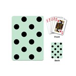 Polka Dots - Black on Pastel Green Playing Cards (Mini)