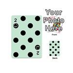 Polka Dots - Black on Pastel Green Playing Cards 54 (Mini)